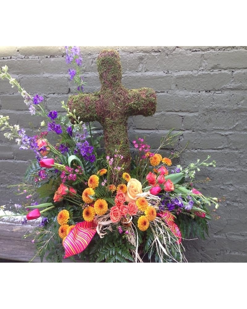 fresh flowers with moss cross.jpg